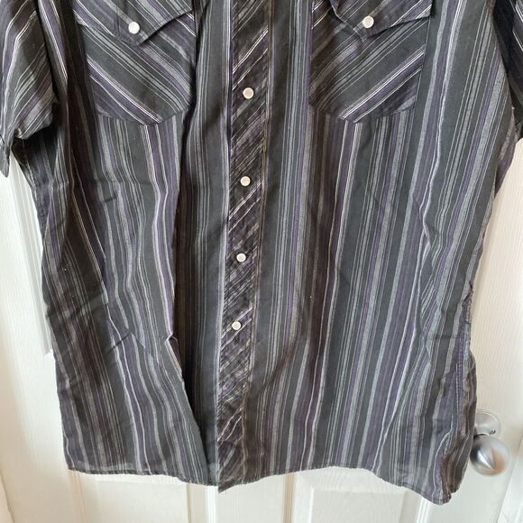 Corral West Ranch Wear Shirt Men’s Size XL Pearl Snap Striped Short Sleeve - Picture 5 of 11